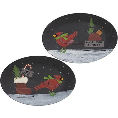 North Pole Express Cardinal Oval Plate