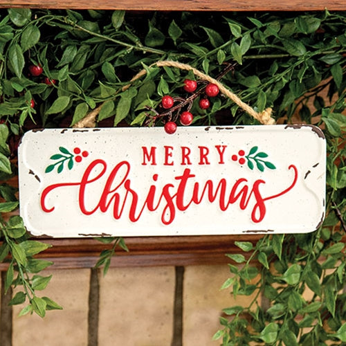 "Merry Christmas" Metal Street Sign Hanger