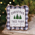 Christmas Tree Farm Black & white Plaid Easel