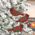 Wooden Holly Cardinal Ornament