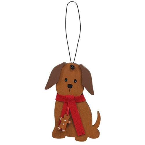 Dog Gingerbread Scarf Ornament