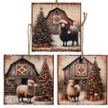 Christmas Tree Barn & Sheep Ornament