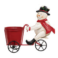 Bicycle Snowman Planter